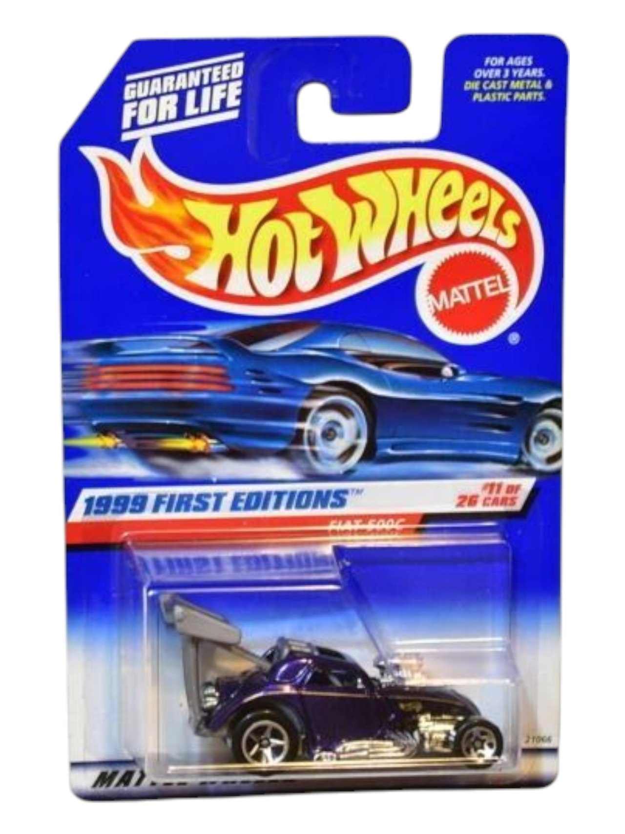 HotWheels 1999 First Editions Fiat 500C Imported Mainline 1:64 Scale