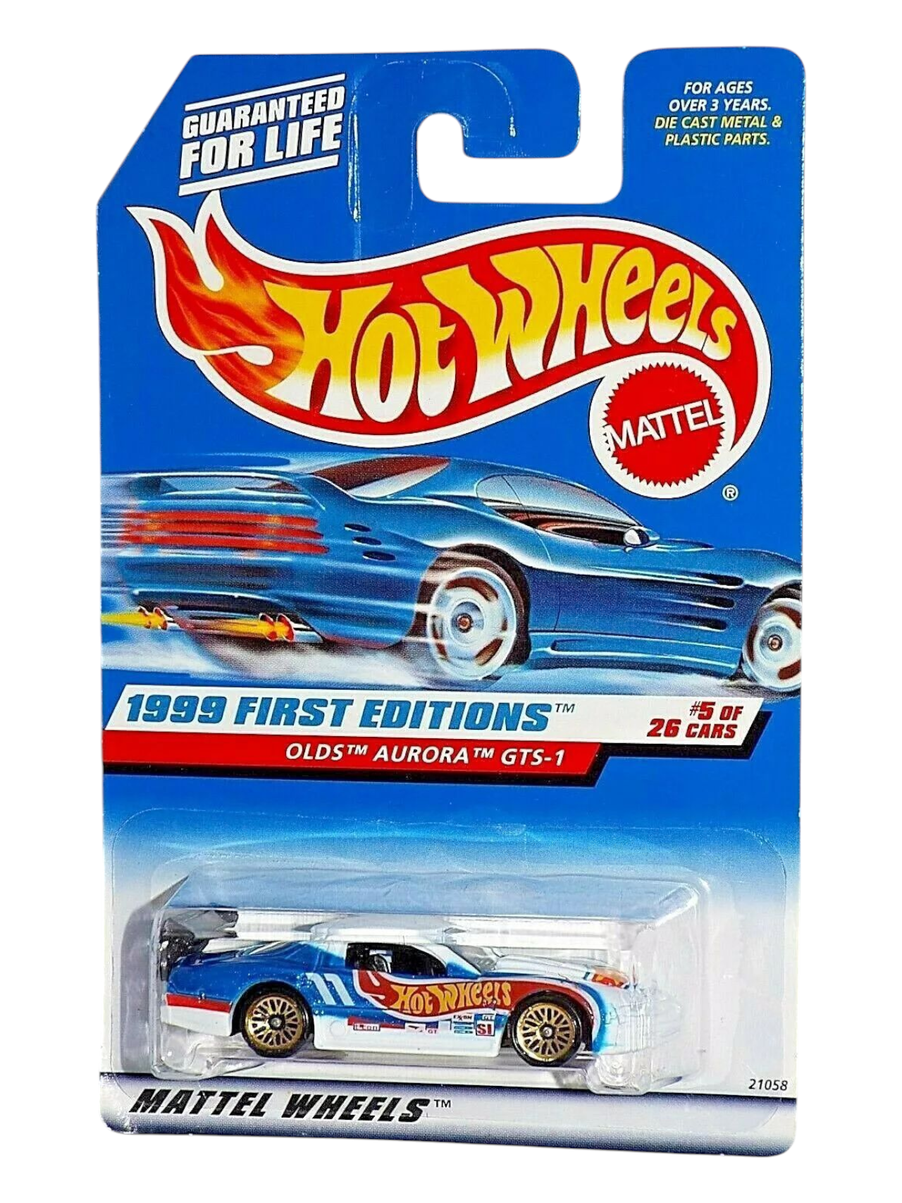 HotWheels 1999 First Editions Olds Aurora GTS-1 Imported Mainline 1:64 Scale (Blister Damaged)