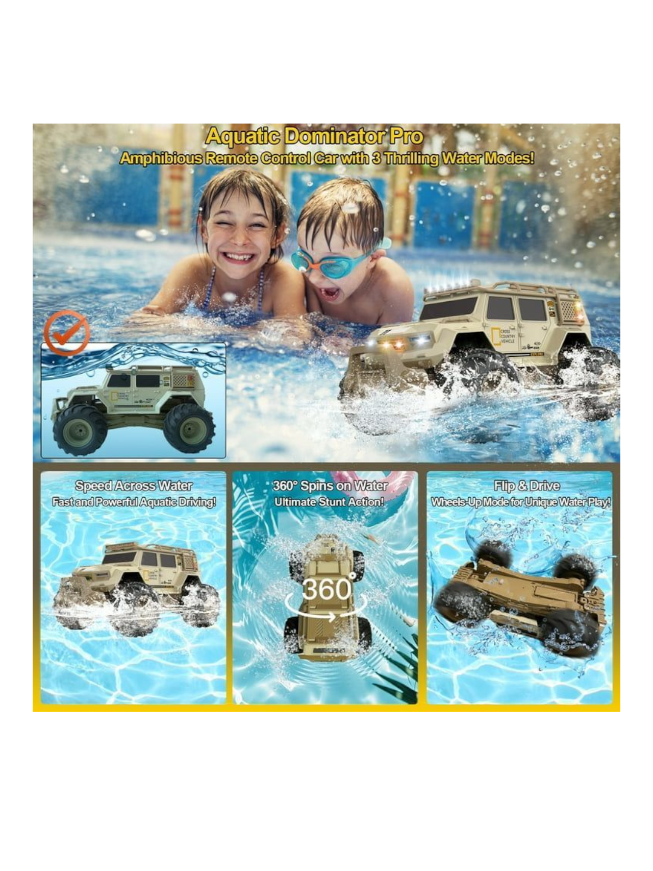 Sulong Amphibious All-Terrain Remote Control Mountain Car 1:14 Scale