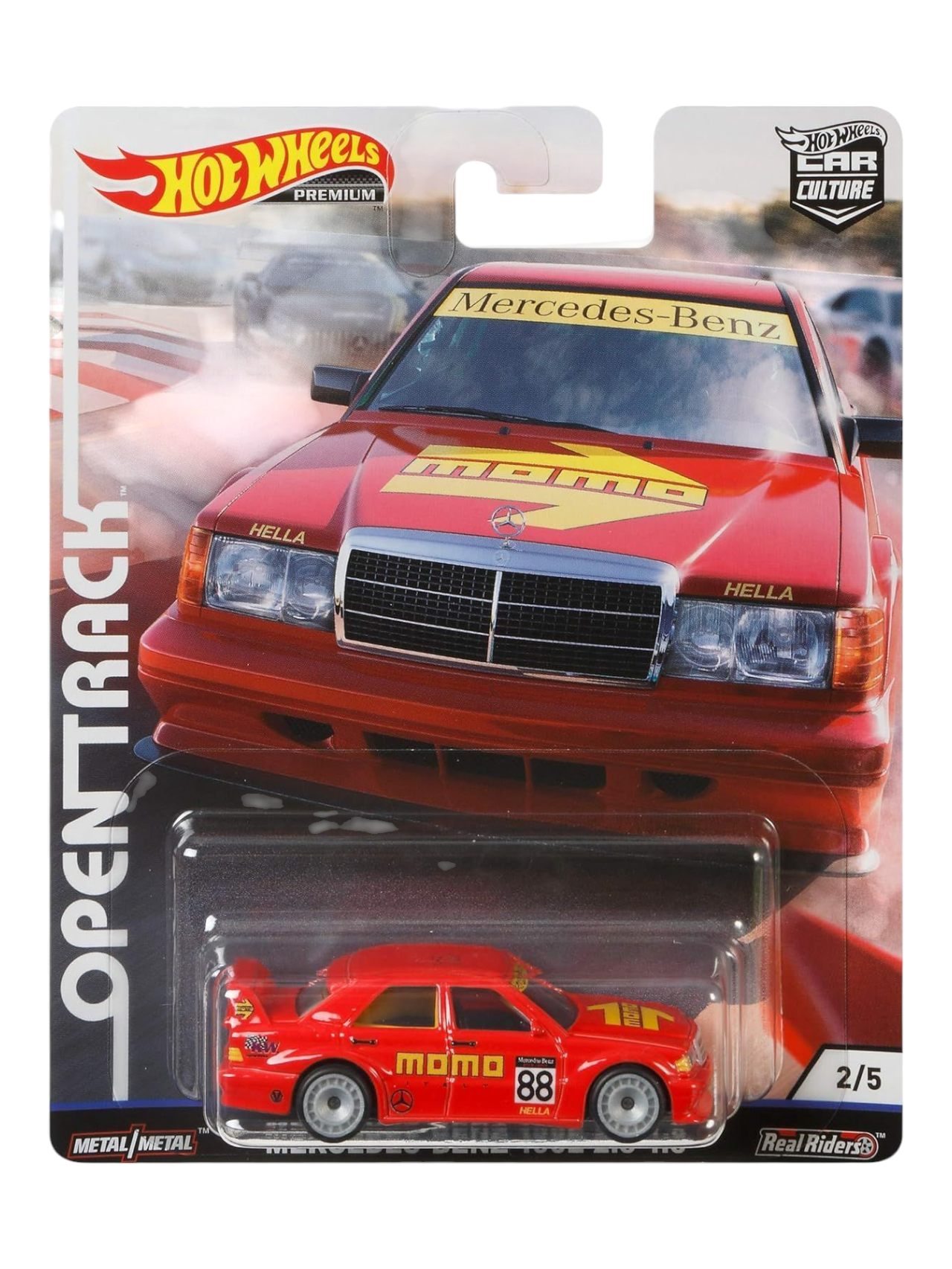 HotWheels Car Culture Open Track Mercedes-Benz 190E 2.5-1.6 Imported Premium 1:64 Scale