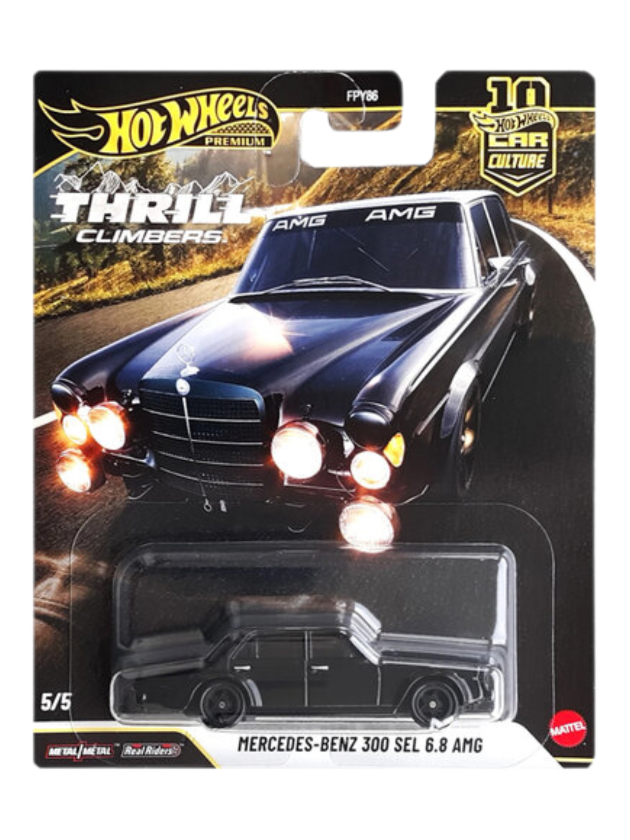 HotWheels Car Culture Thrill Climbers Mercedes-Benz 300 SEL 6.8 AMG Imported Premium 1:64 Scale