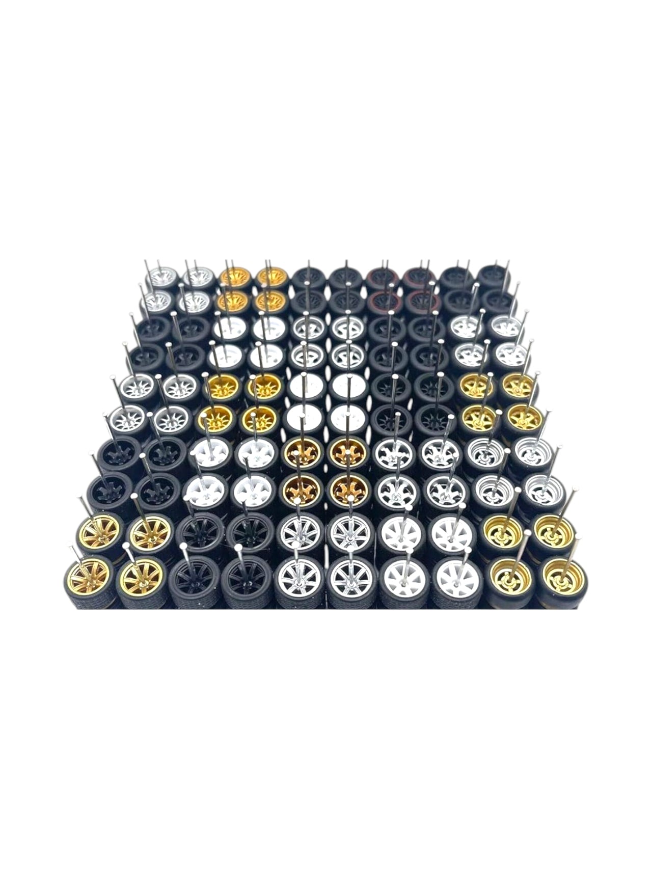 TCI Wheels Box Premium Wheels Pack 10 Random Sets Hotwheels rubber wheels (Random assortment) 1 set fits 1 car