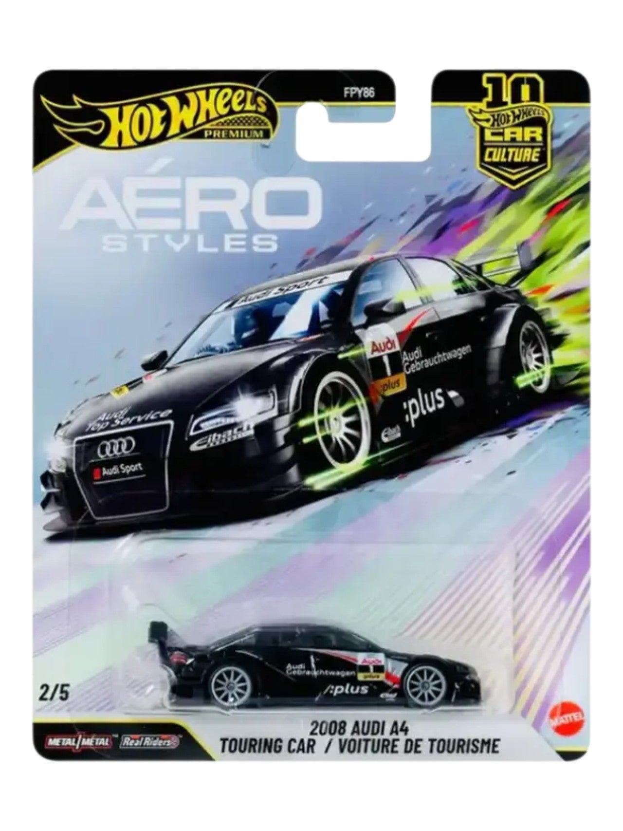 HotWheels Aero Styles '2008 Audi A4 Touring Car / Volture De Tourism Car Cultural Premium 1:64 Scale