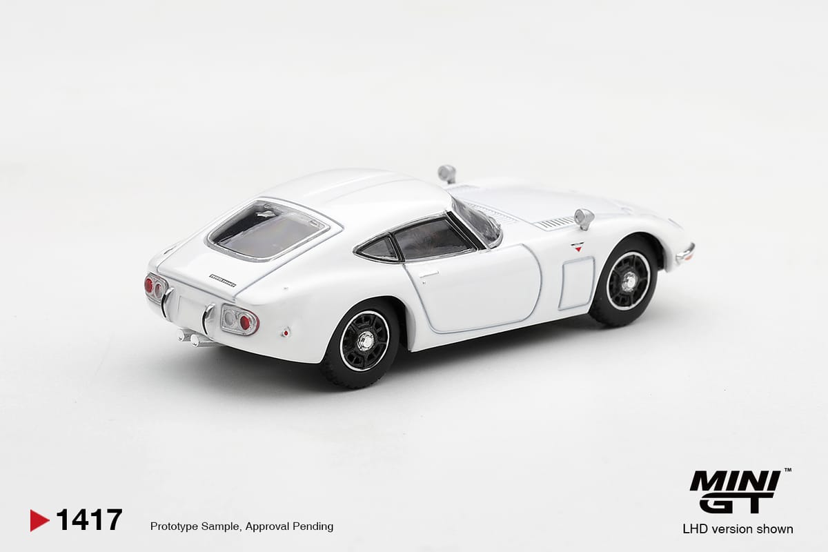 PRE-ORDER Mini GT. 1417 TOYOTA 2000GT PEGASUS WHITE Diecast Model Box / Blister (Eta-Feb 2027)