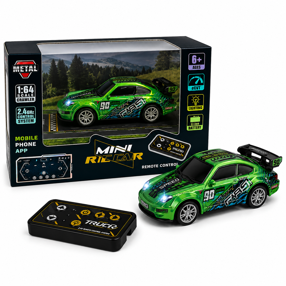 Trasped Mini Porsche Remote Control Car 2.4GHz Control System 1:64 Scale Random RC Car