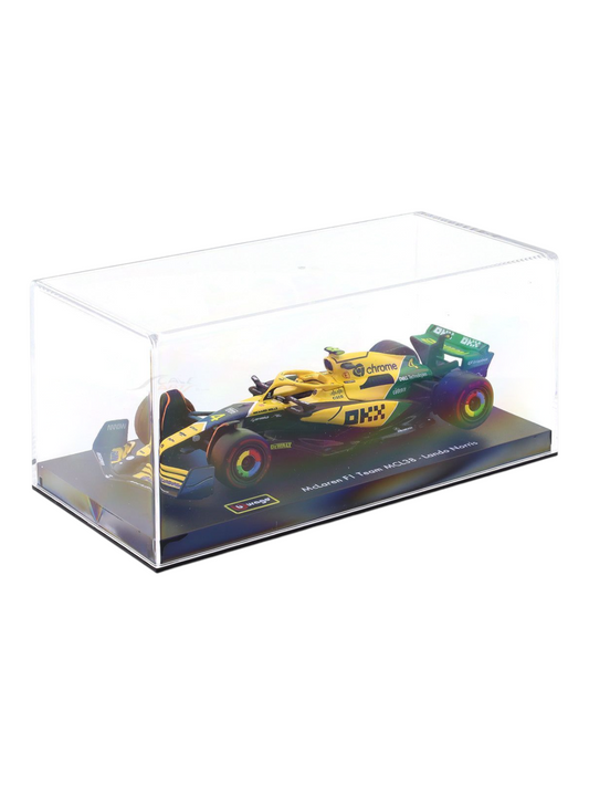 Bburago Formula 1 (F1) MCLAREN MCL38 2024 Lando Norris-Monaco GP 1:43 Scale Model with Acrylic Case