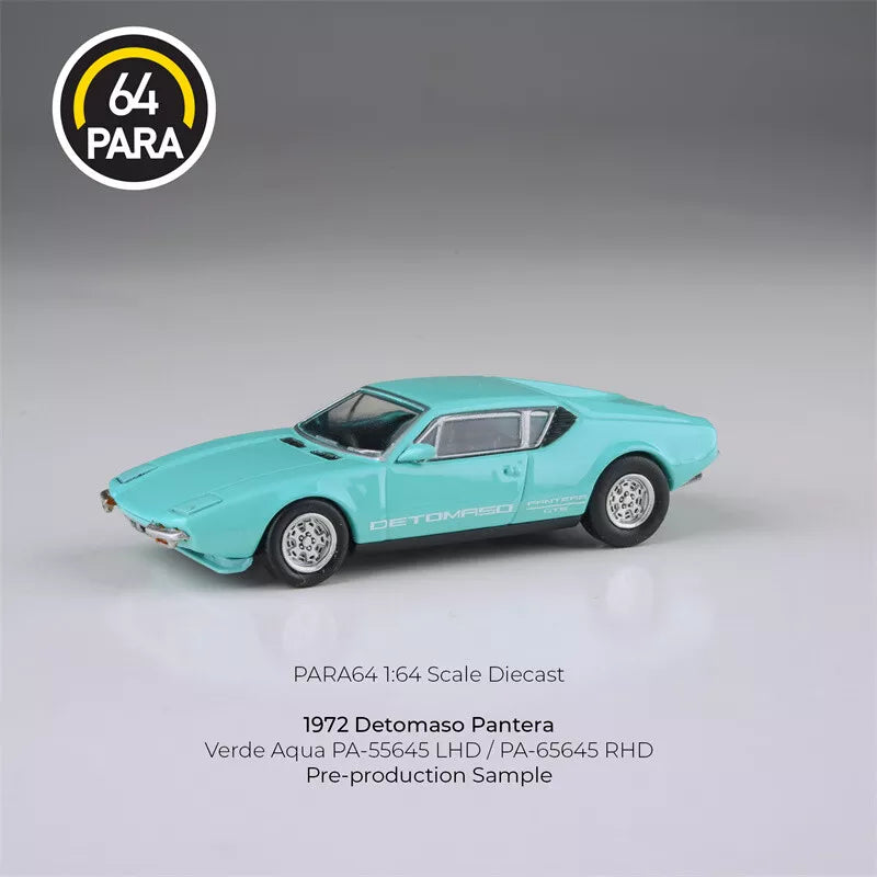 Para64 1972 de Tomaso Pantera verde aqua 1:64 Scale