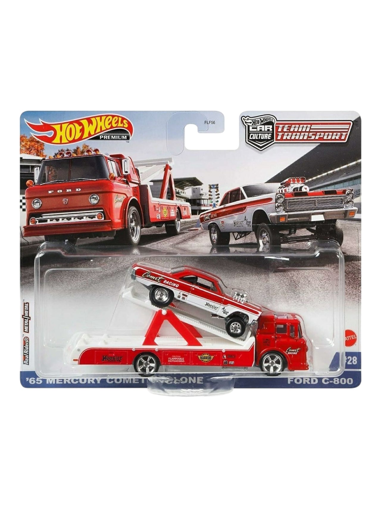 Hotwheels Team Transport 65 Mercury Comet Cyclone & Ford C-800 Imported Premium 1:64 Scale (Blister Damaged)