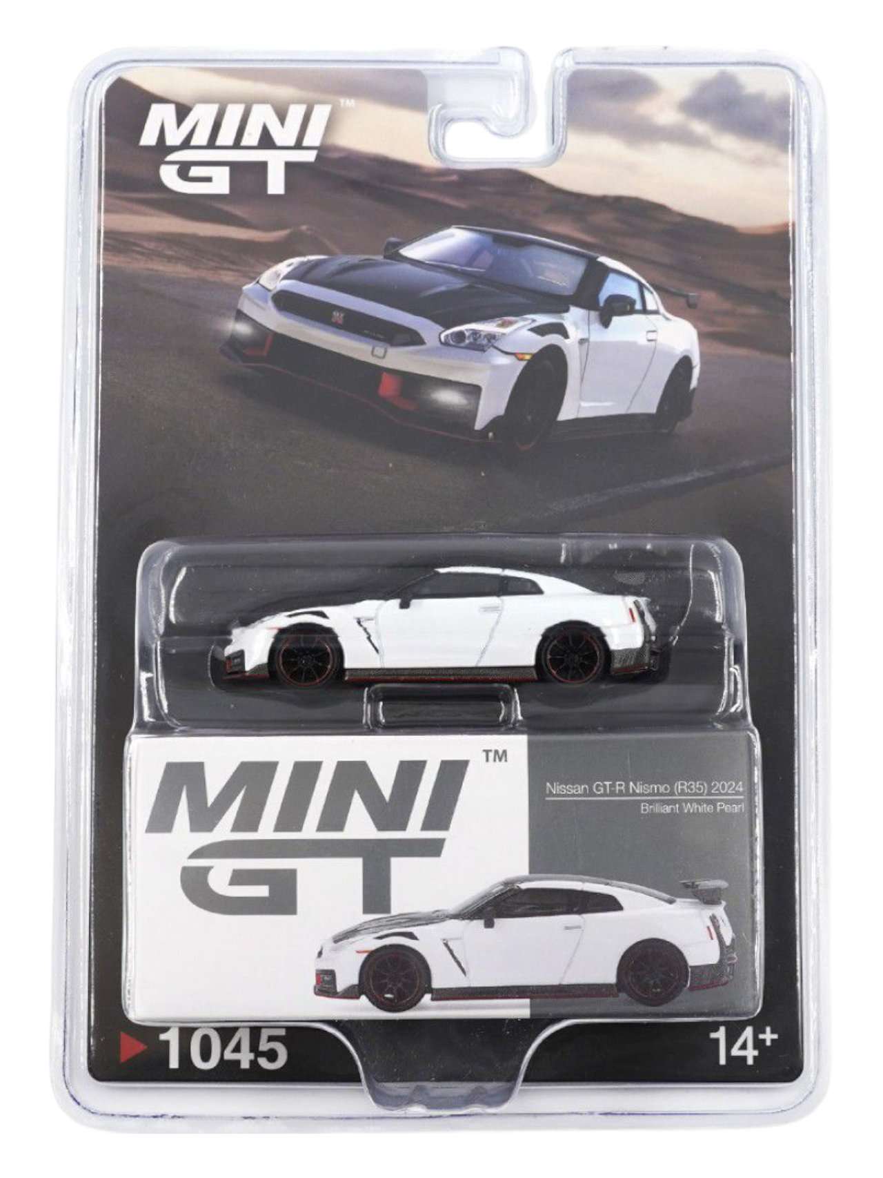 Mini GT Nissan GT-R Nismo R35 2024 (Brilliant White Pearl) Code-1045 1:64 Scale
