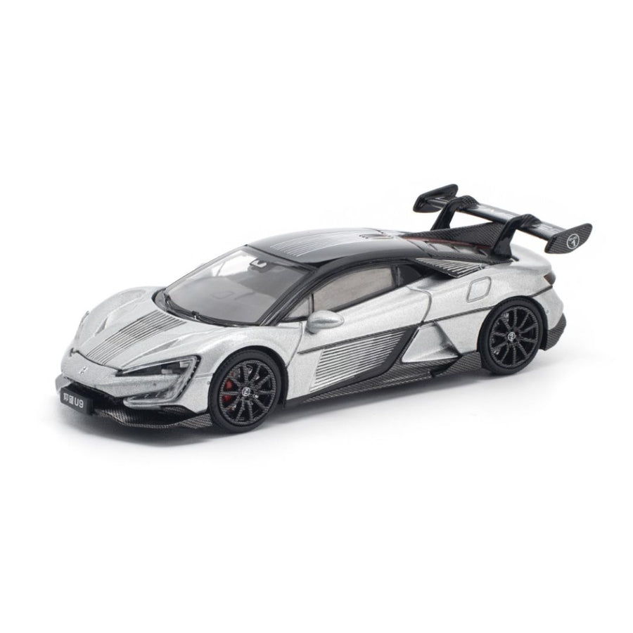 Pop Race PR64-442: Yangwang U9 Silver 1:64 Scale Diecast Model