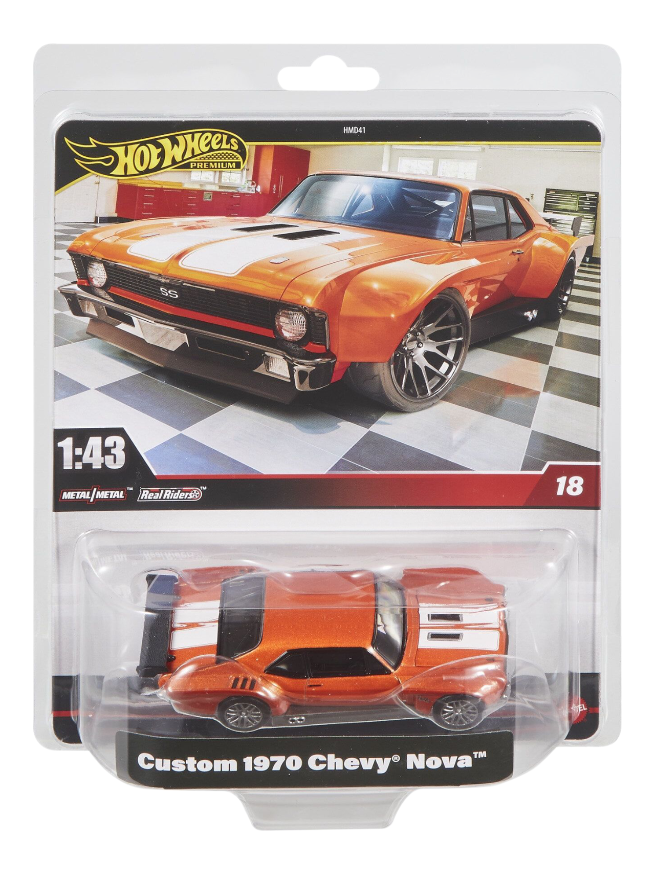 HotWheels Custom 1970 Chevy Nova Imported Premium 1:43 Scale (With Protector)