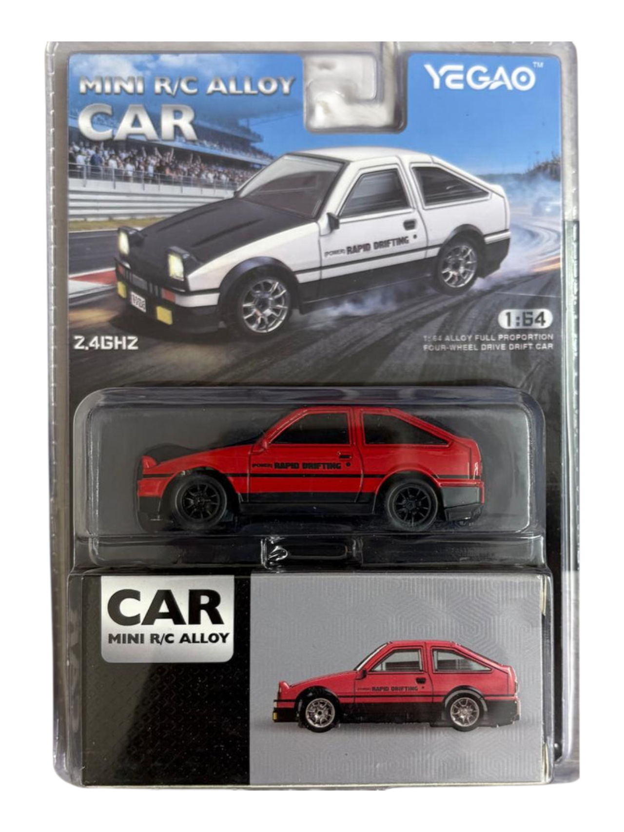 Yegao Mini RC Car 2.4GHZ Imported 1:64 Scale Alloy Full Proportion Four-wheel Drive Drift Remote control Car