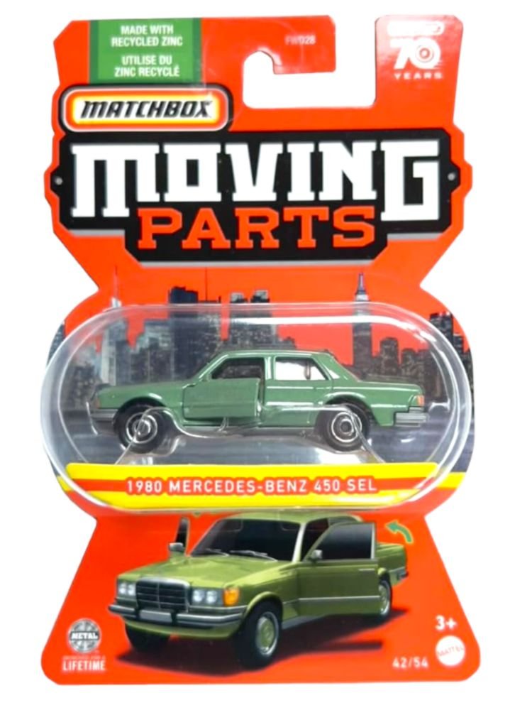 Matchbox Pre-Owned Moving Parts 70 Years Anniversary 1980 Mercedes-Benz 450 SEL Mainline 1:64 Scale