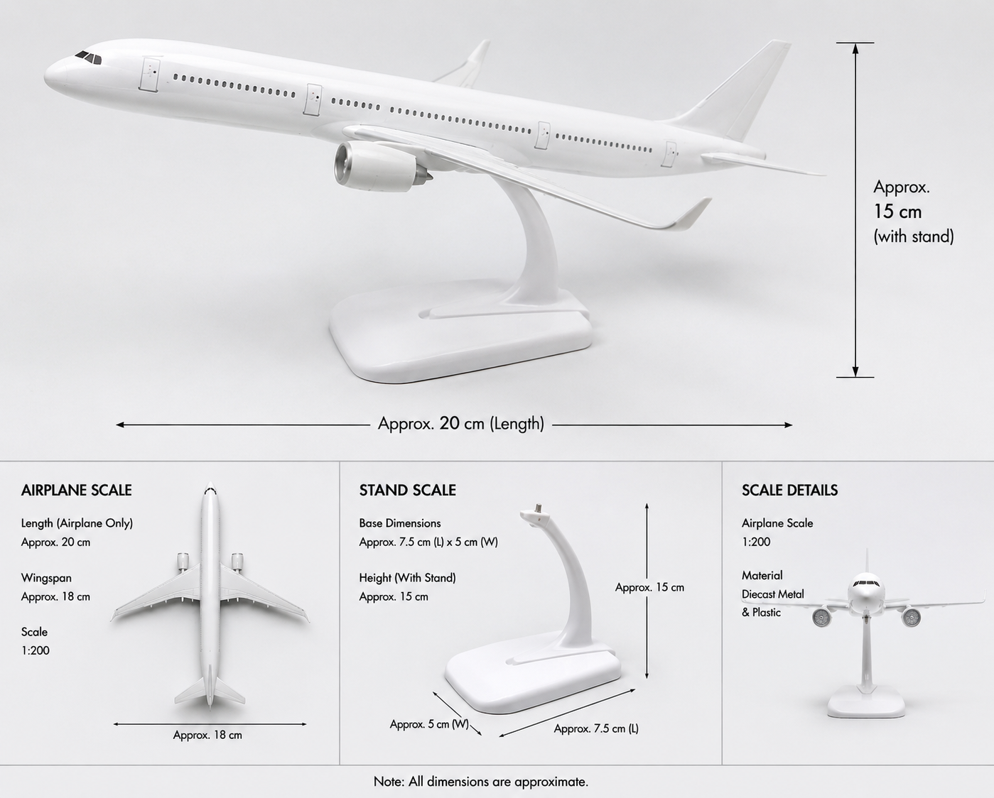 Aircraft 'Air Canada Boeing 777 Metal Diecast Airplane 20cm' Scale C-F I T W With Display Stand And Landing Wheels ( No.319)