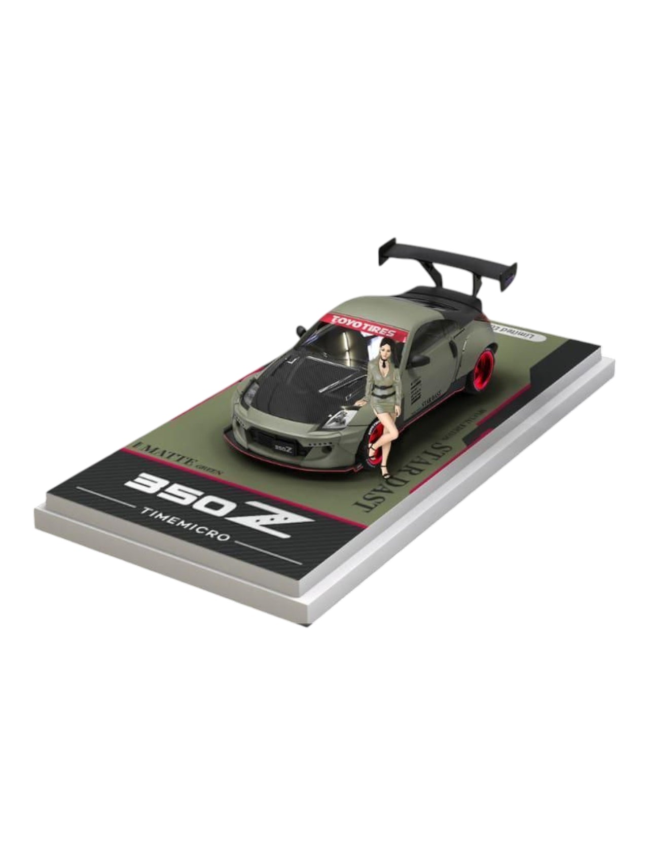 Time Micro Nissan 350Z 1:64 Scale (With Acrylic Case and Action Figure)