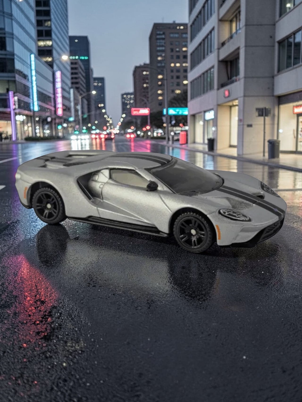 CCA 2017 Ford GT (Silver/Black) Diecast Model with box 1:64 Scale S08-02