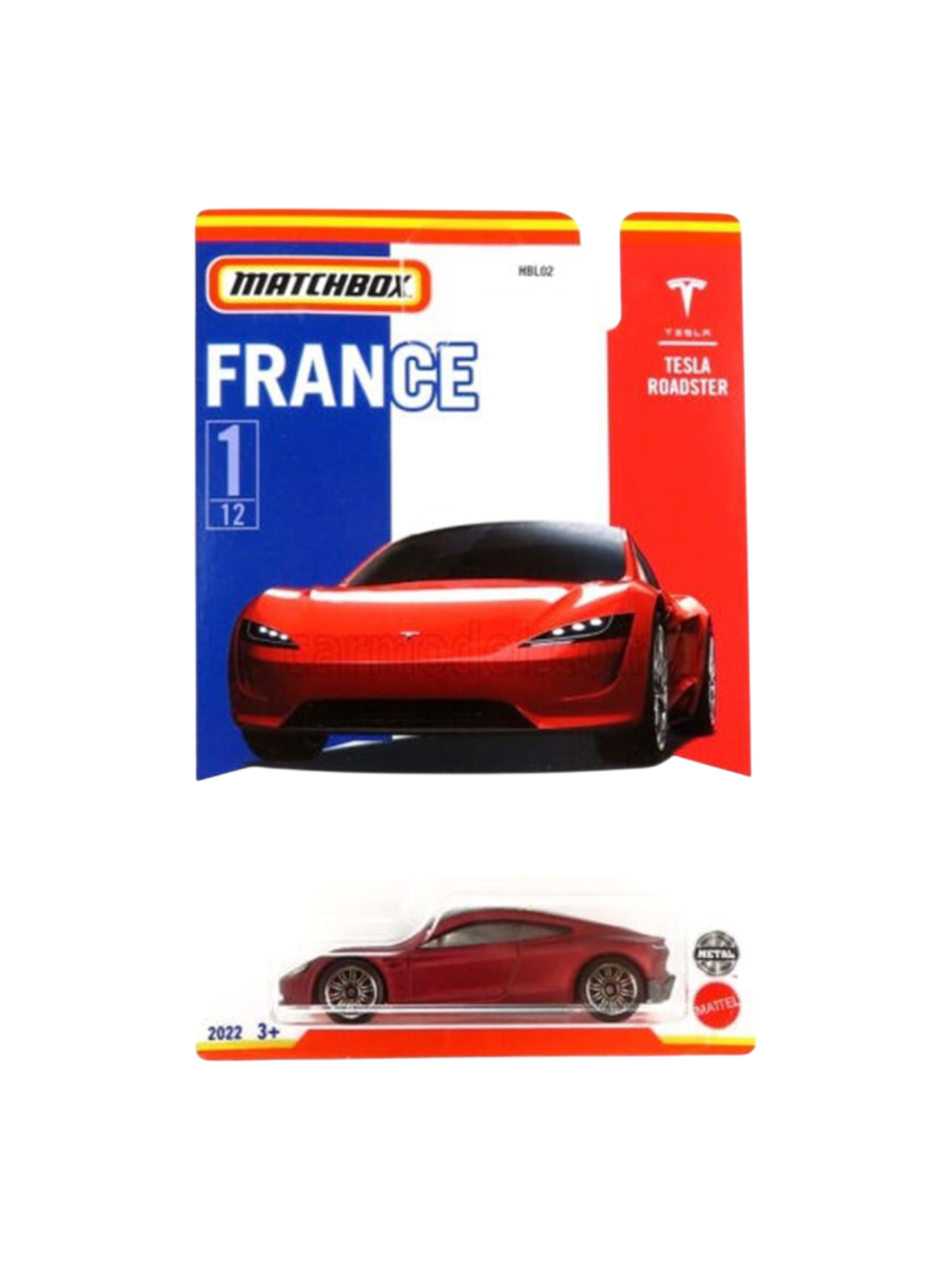Matchbox France Tesla Roadster No 1/12 Imported Mainline 1:64 Scale