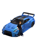 Mini Station Fast and Furious Nissan GTR R35 1:64 Scale (With Acrylic Case and Action Figure)