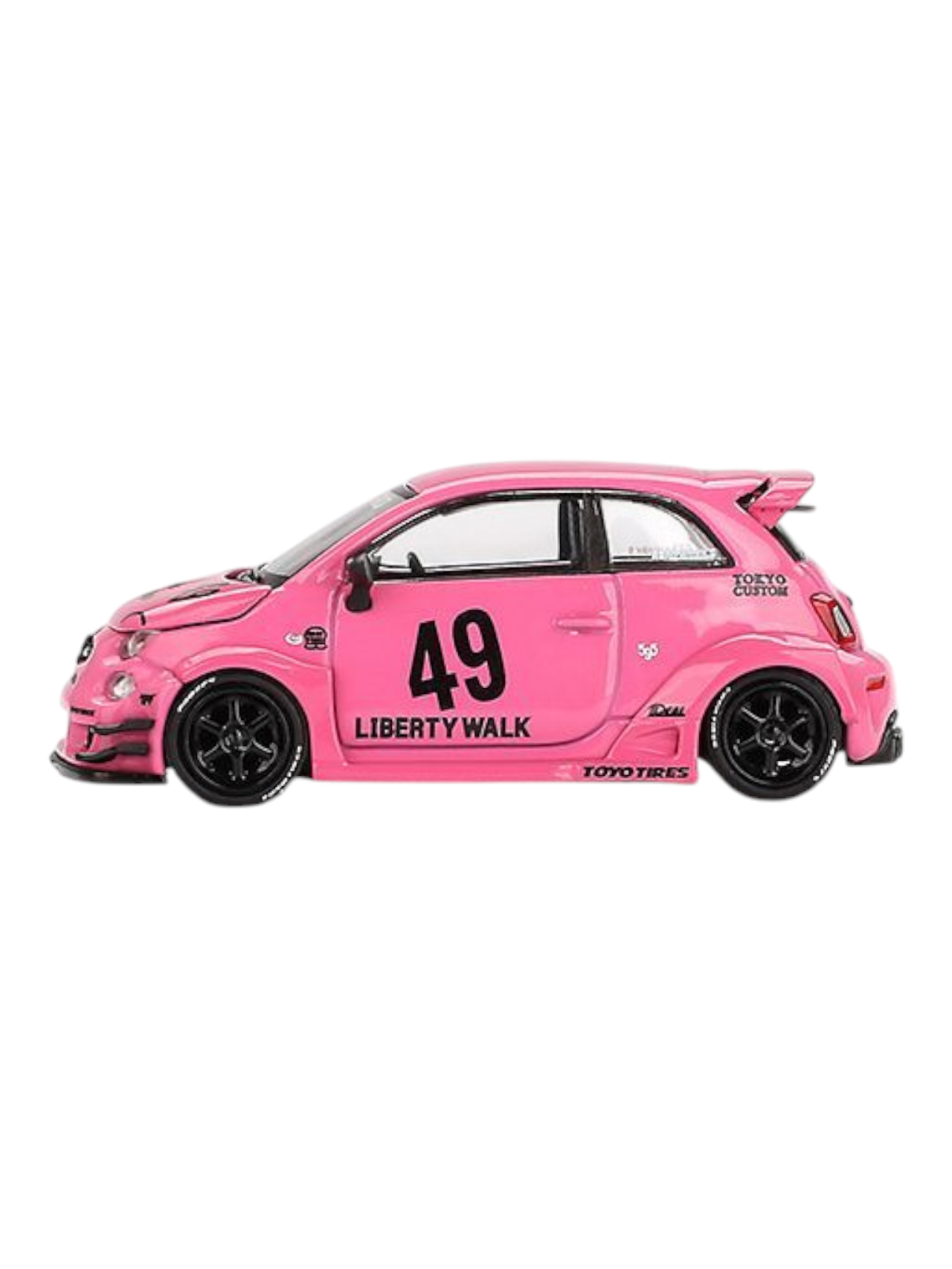 Mini GT LB-Works x Abas Works Abarth 595 (Pink) 1:64 Scale