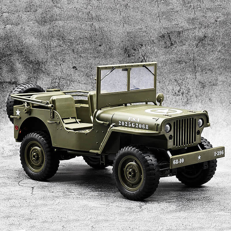Military Car 2.4GHZ Remote Control System Imported 1:10 Scale RC Remove Engine Hood Metal Chassis Side Guard Frame (U.S.A)2025G2068