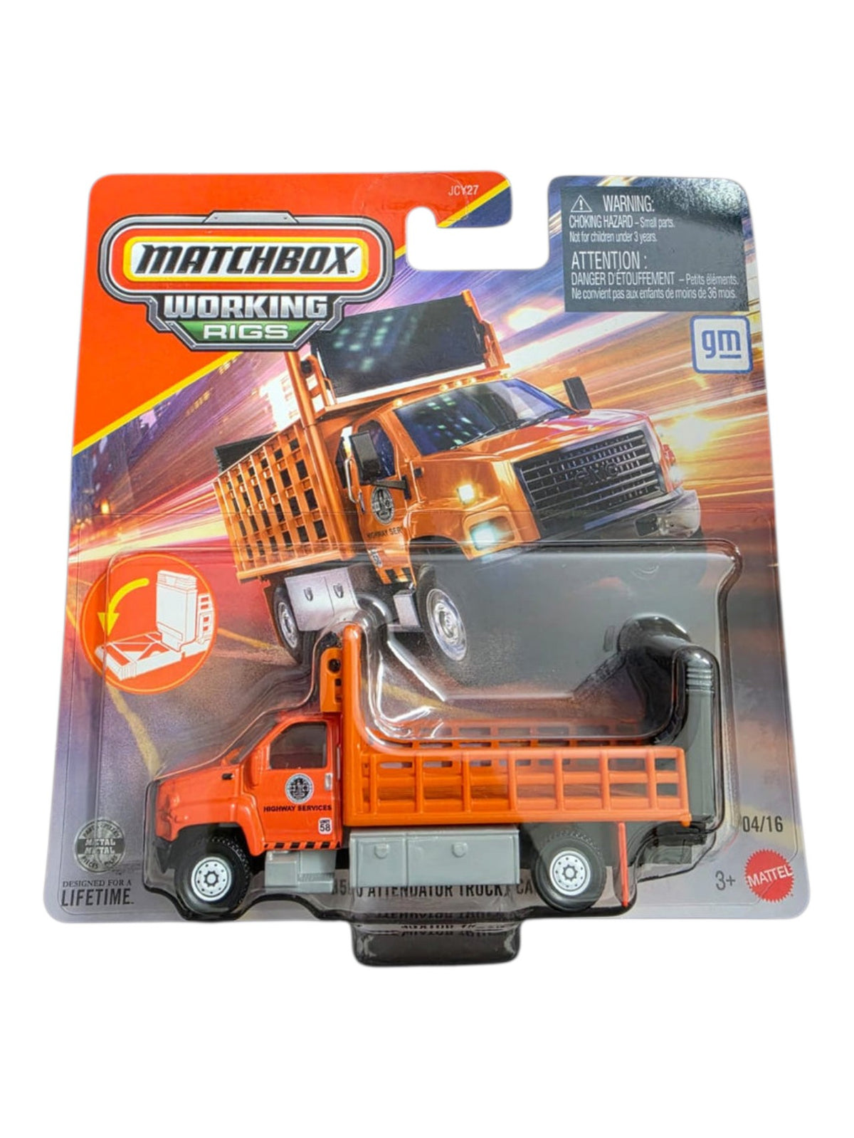 Matchbox Working Rigs GMC 3500 Attenuator Truck / Camino 1:64 Scale Diecast Metal
