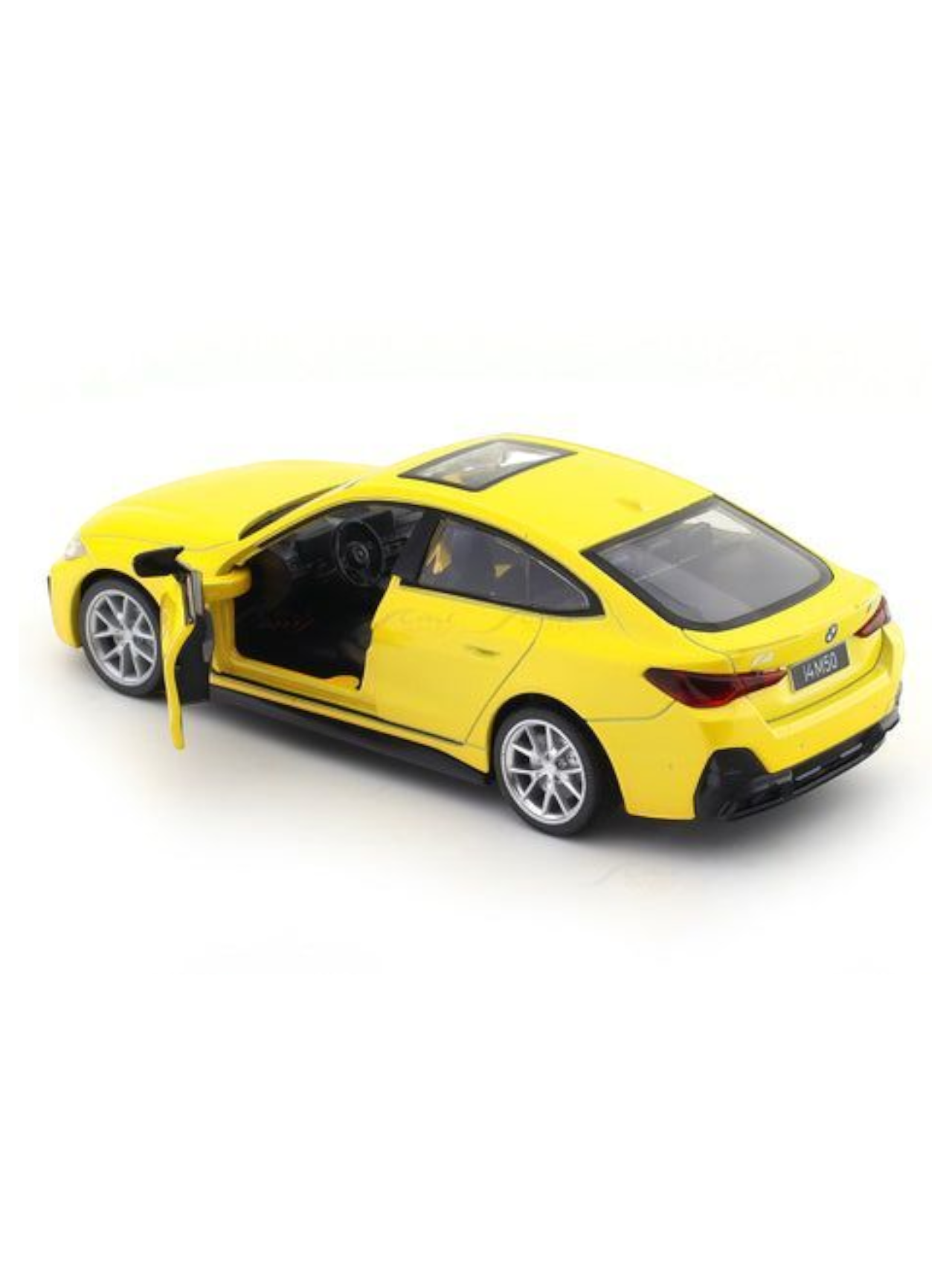 BMW i4 M50 Yellow 1:34 MSZ licensed pullback diecast Scale Model car