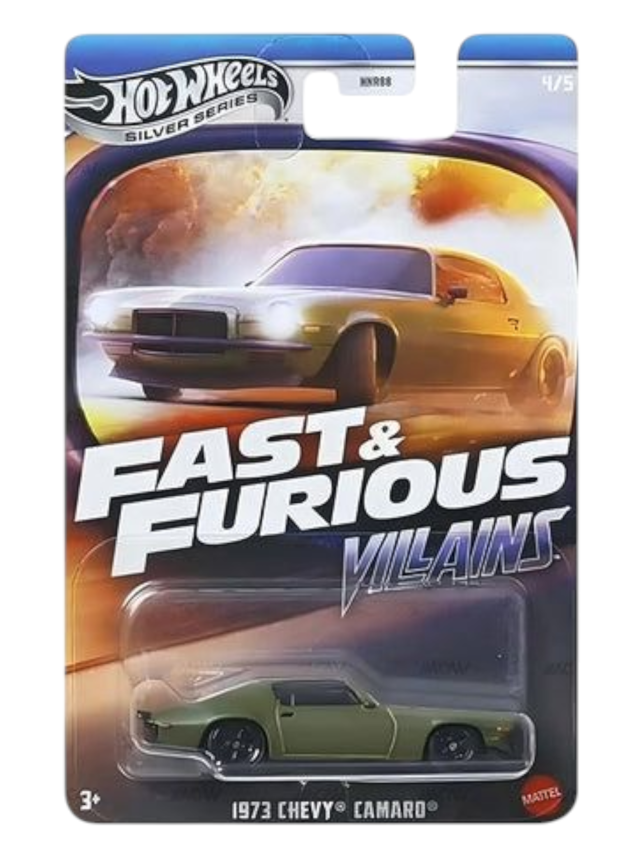 HotWheels Fast & Furious Villains Silver Series 1973 Chevy Camaro Imported Mainline 1:64 Scale