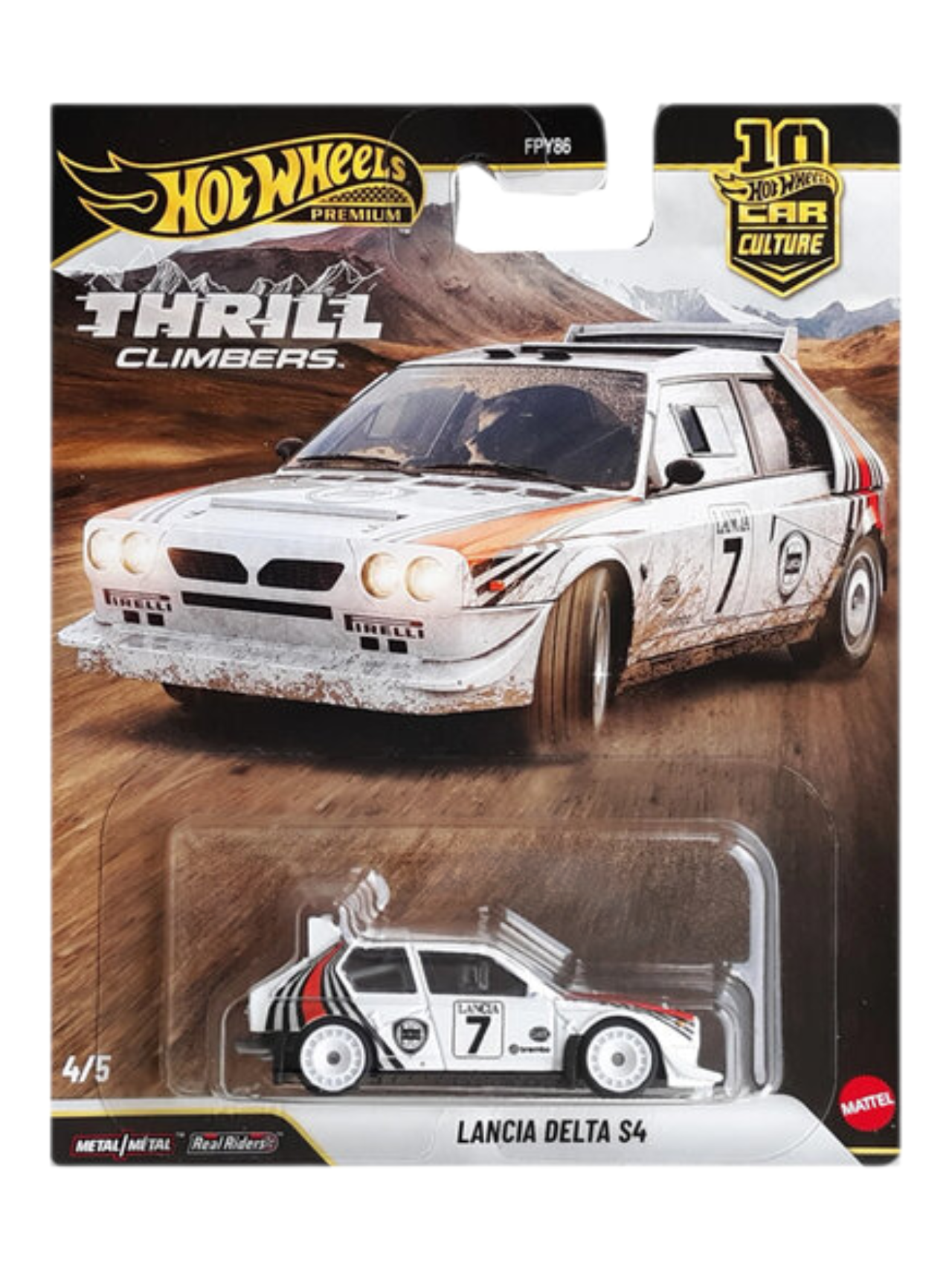 HotWheels Car Culture Thrill Climbers Lancia Delta S4 Imported Premium 1:64 Scale