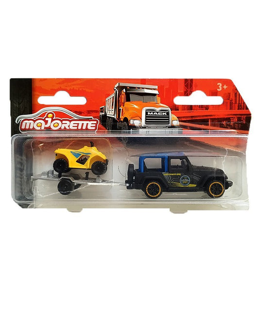Majorette Trailer Jeep Wrangler - Blue / Black - 2023 Card