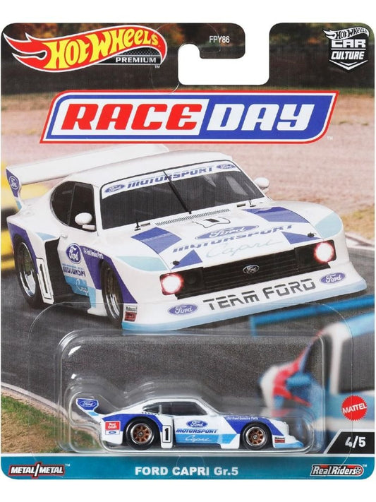 Hotwheels RACE DAY Ford Capri Gr.5 Imported Premium 1:64 Scale