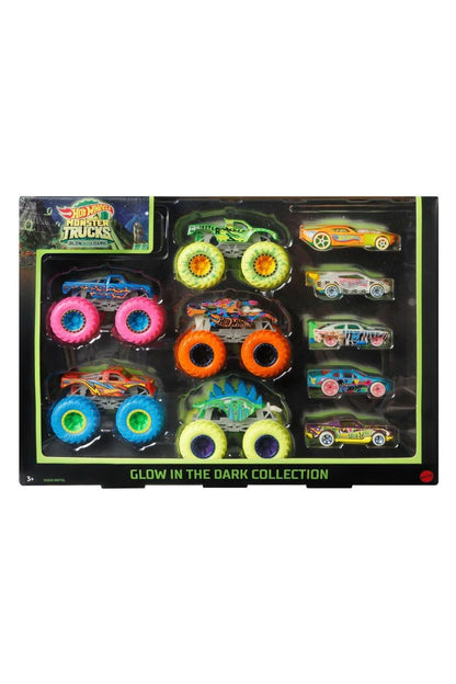 Hot Wheels Monster Trucks Glow in the Dark Collection Diecast Car 10-Pack