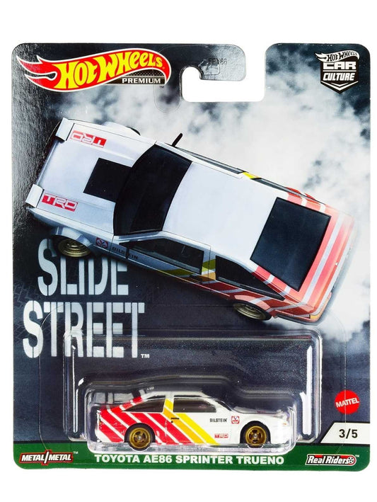 Hotwheels Slide Street Toyota AE86 Sprinter Trueno imported  Premium edition 1:64 Scale