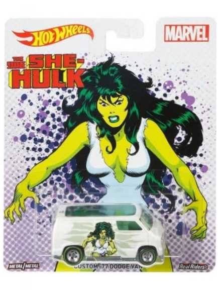 EXCLUSIVE Hotwheels Marvel The Savage She Hulk Custom 78 Dodge Van