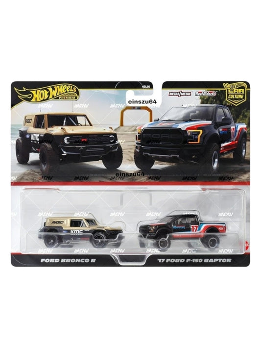 Exclusive Hotwheels Car Culture Ford Bronco R &amp; '17 Ford F-150 RAPTOR