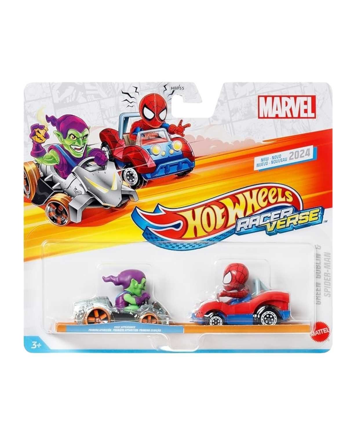 Exclusive Hotwheels Racer Versse Marvel Green Goblin & Spider-Man