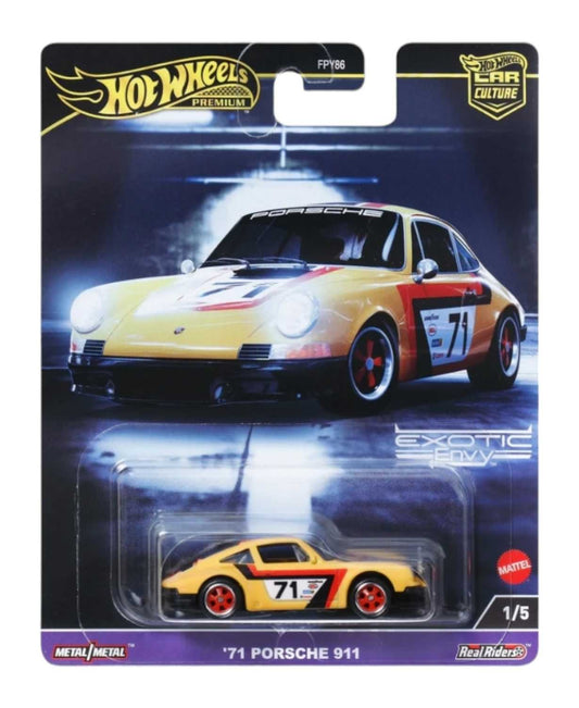 Exclusive Hotwheels Exotic Envy 71 Porsche 911 imported premium 1:64 Scale