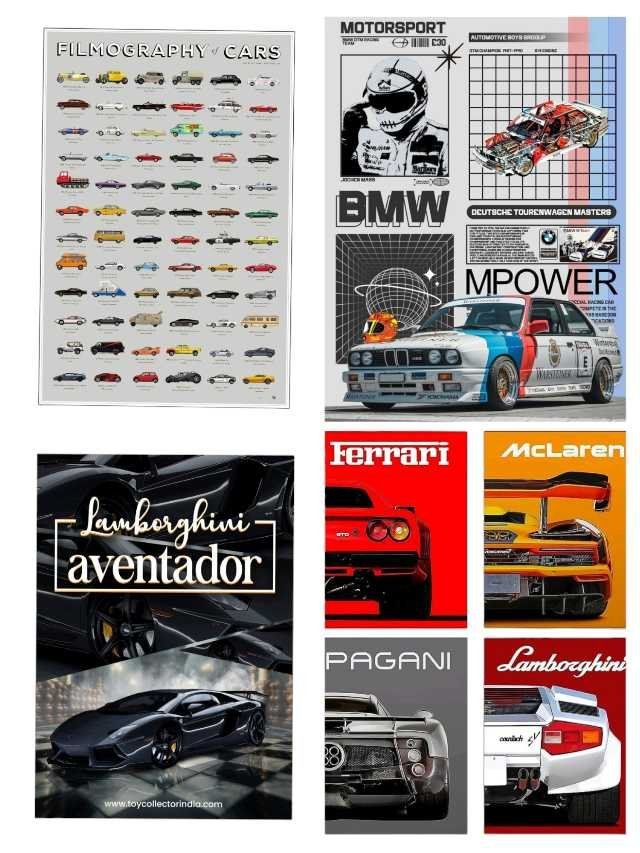 car poster set of 4
