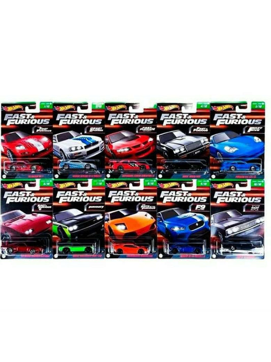 Hotwheels fast and furious set(Imported Cards) of 10