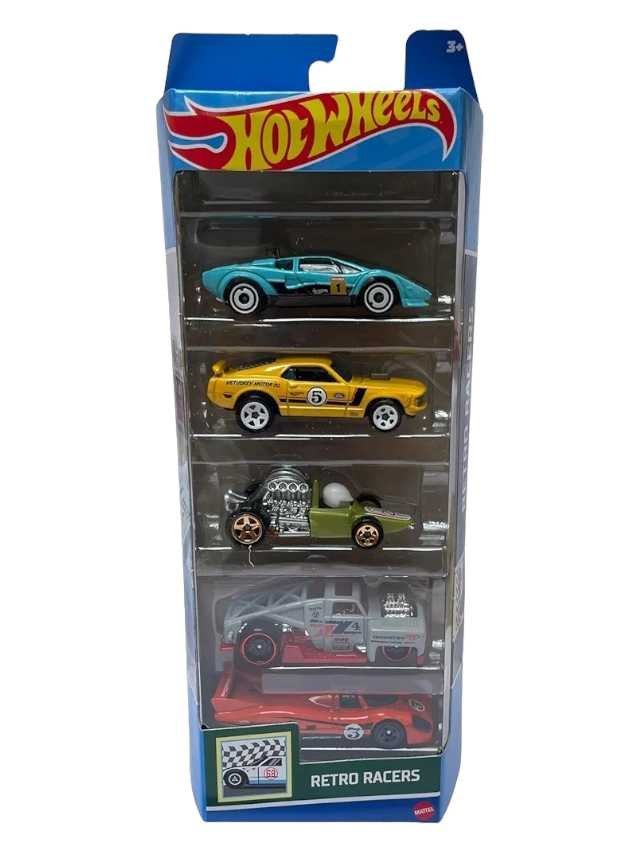 INDIAN CARD Hot Wheels Retro Racers - Set of 5 Cars - 2024