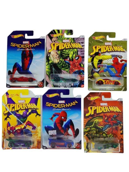 Hotwheels Spiderman set of 6