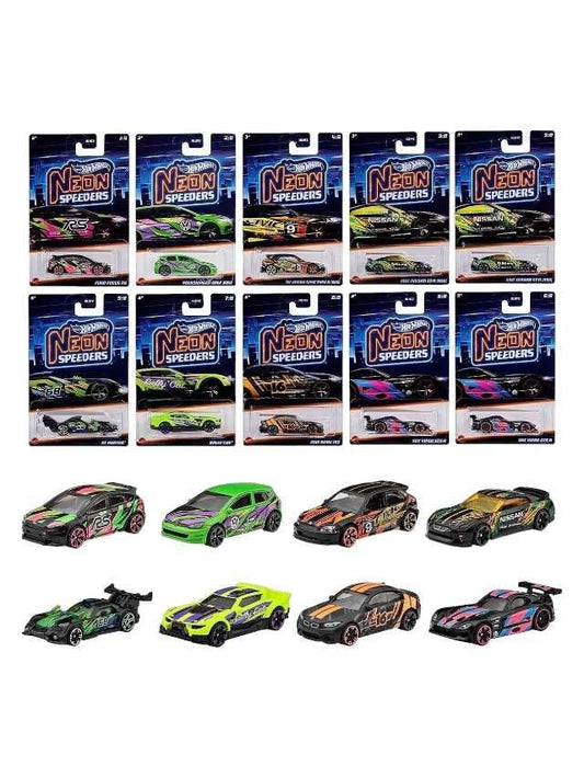 Hotwheels Neon Speeders Set of 8