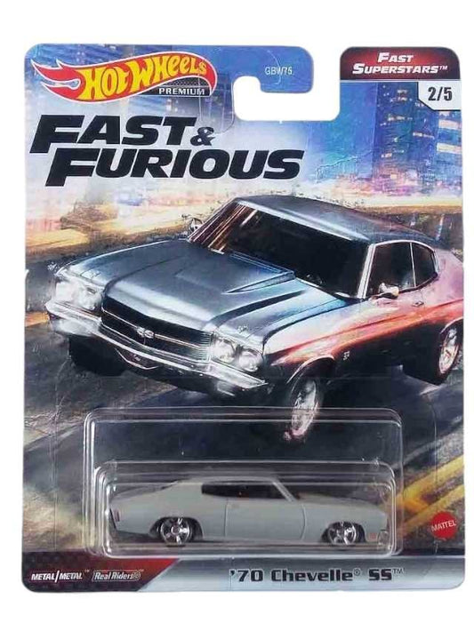HotWheels Fast & Furious Fast Superstars '70 Chevelle SS Imported Premium Card 1:64 Scale