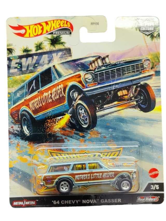 Hotwheels 64 Chevy Nova gasser DragStrip Imported Premium 1:64