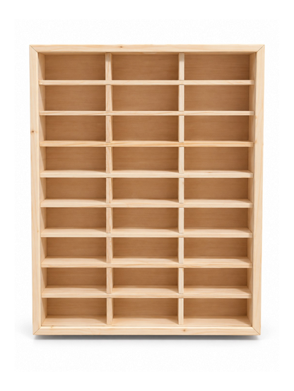 30 Compartment Die-Cast Car Display Cabinet with LED Lighting | Acrylic Cover & Without Acrylic Cover Variants | Wooden Storage case (car not including)