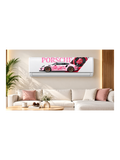 Porsche Pink Racing Car AC Sticker | Sports Car Design Air Conditioner Decoration