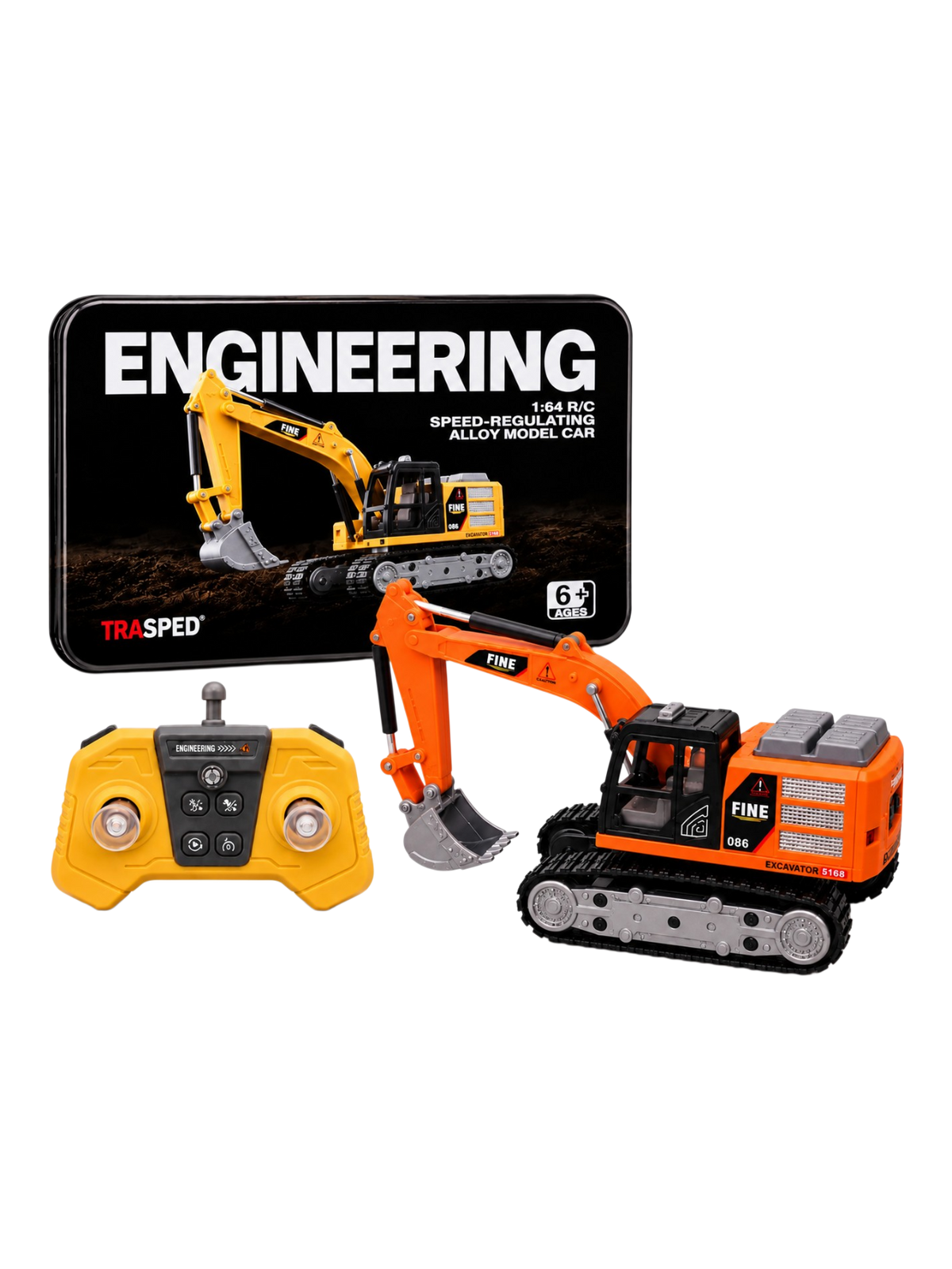 Engineering Remote Control Excavator toy (RC) Realistic Alloy 1:64 Scale