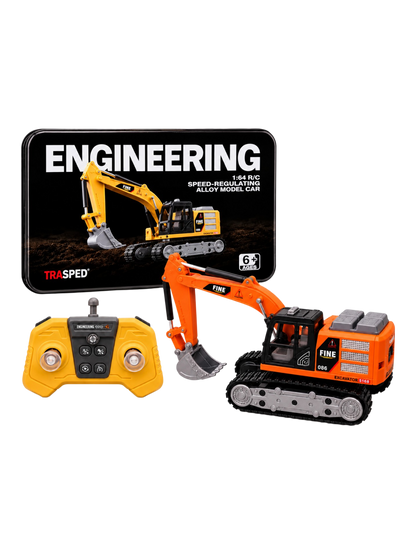 Engineering Remote Control Excavator toy (RC) Realistic Alloy 1:64 Scale