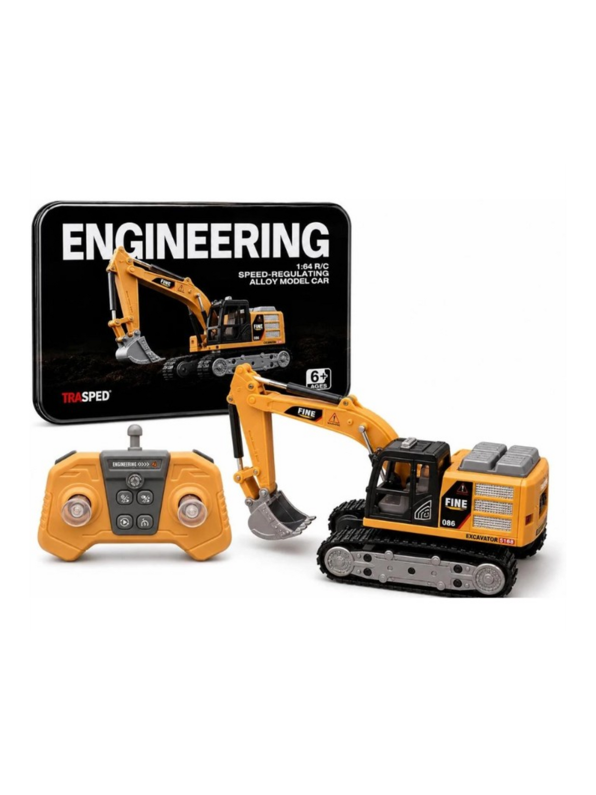 Engineering Remote Control Excavator toy (RC) Realistic Alloy 1:64 Scale