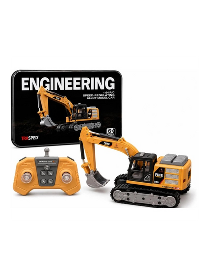 Engineering Remote Control Excavator toy (RC) Realistic Alloy 1:64 Scale