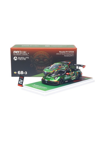 AR Box Porsche 911 GT3 R 2026 GT World Challenge Asia Mandalika #911 1:64 Scale (68-3)
